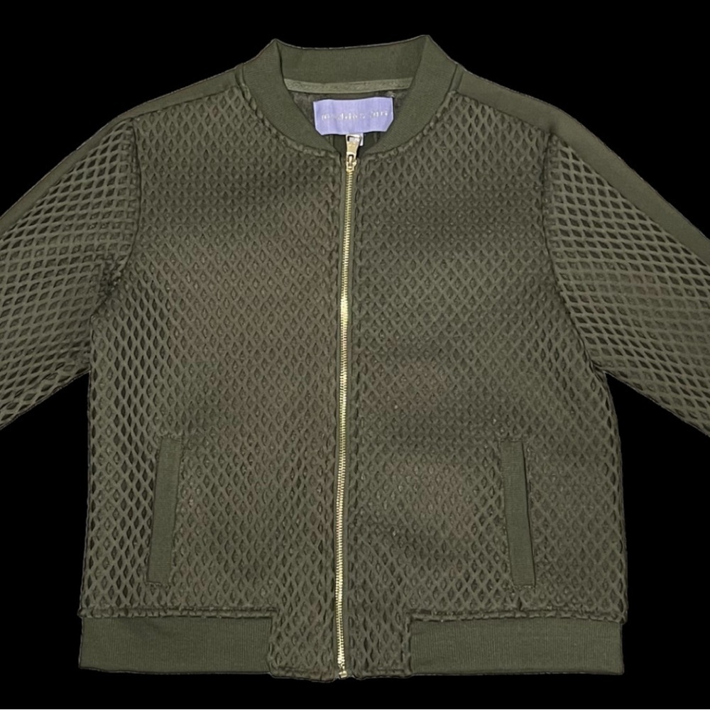 Madden Girl Women’s Green‎ Bomber Jacket Size L Full-Zip Long Sleeve